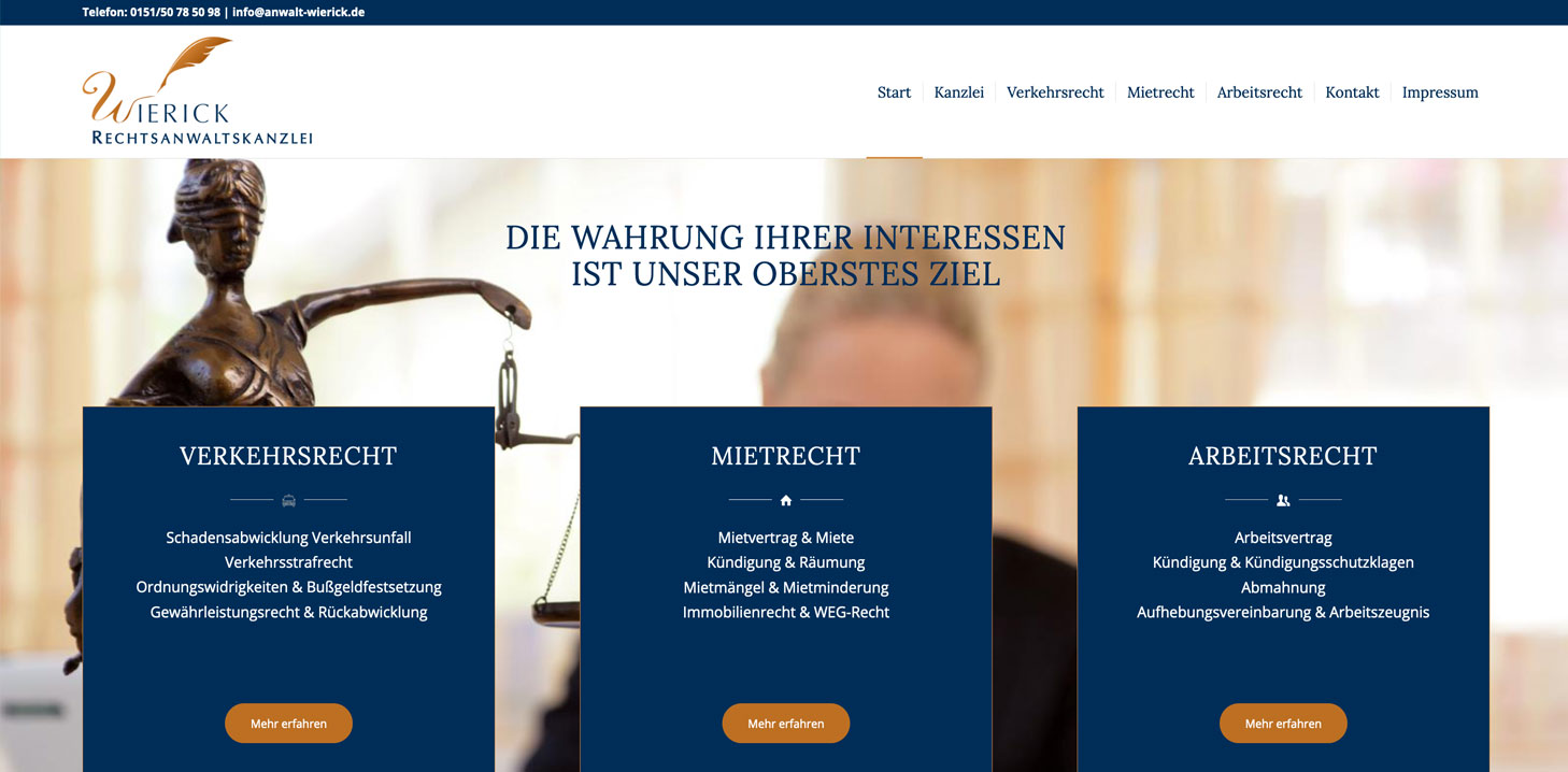 Referenz Anwalt-Wierick.de Referenz Erstellung Website Rechtsanwalt